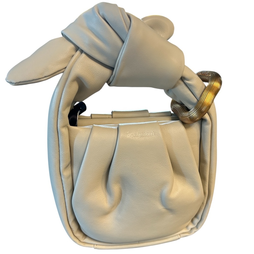 Songmont mini leather wonton bag cream